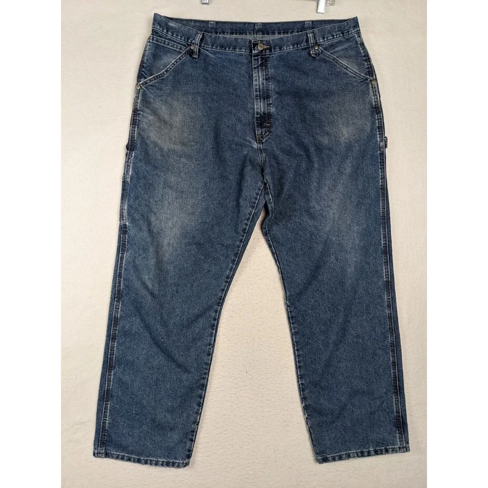 Wrangler Carpenter Jeans 40 x 32 Mens Blue Denim Cotton Blend